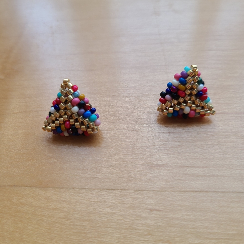 Indigenous handmade triangle studs